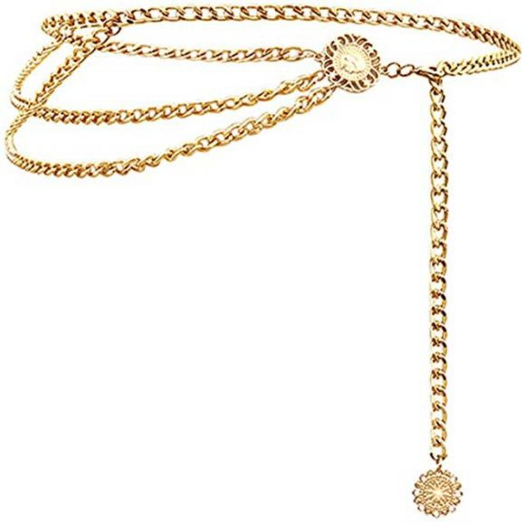 Multilayer Metal Waist Chain Dress Belts Metal Belt For Women